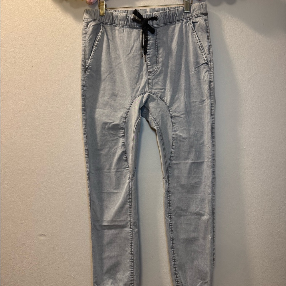 Light Gray Men's Jogger Sweatpants - Casual Drawstring Joggers - Picture 2 of 8